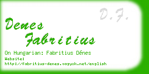denes fabritius business card